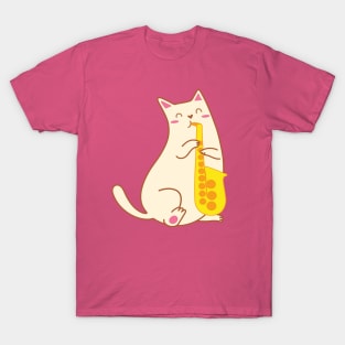 Saxophone Cat - Full Front T-Shirt